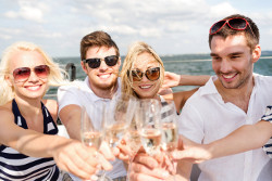 friends on a boat